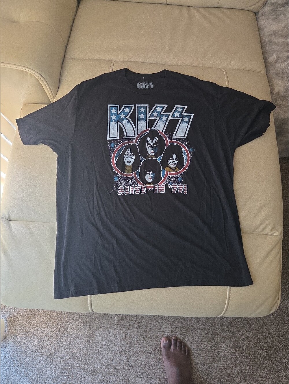 Kiss XL Black T-shirt Alive ‘77 Paul Stanley Gene Simmons Ace Frehley Rock